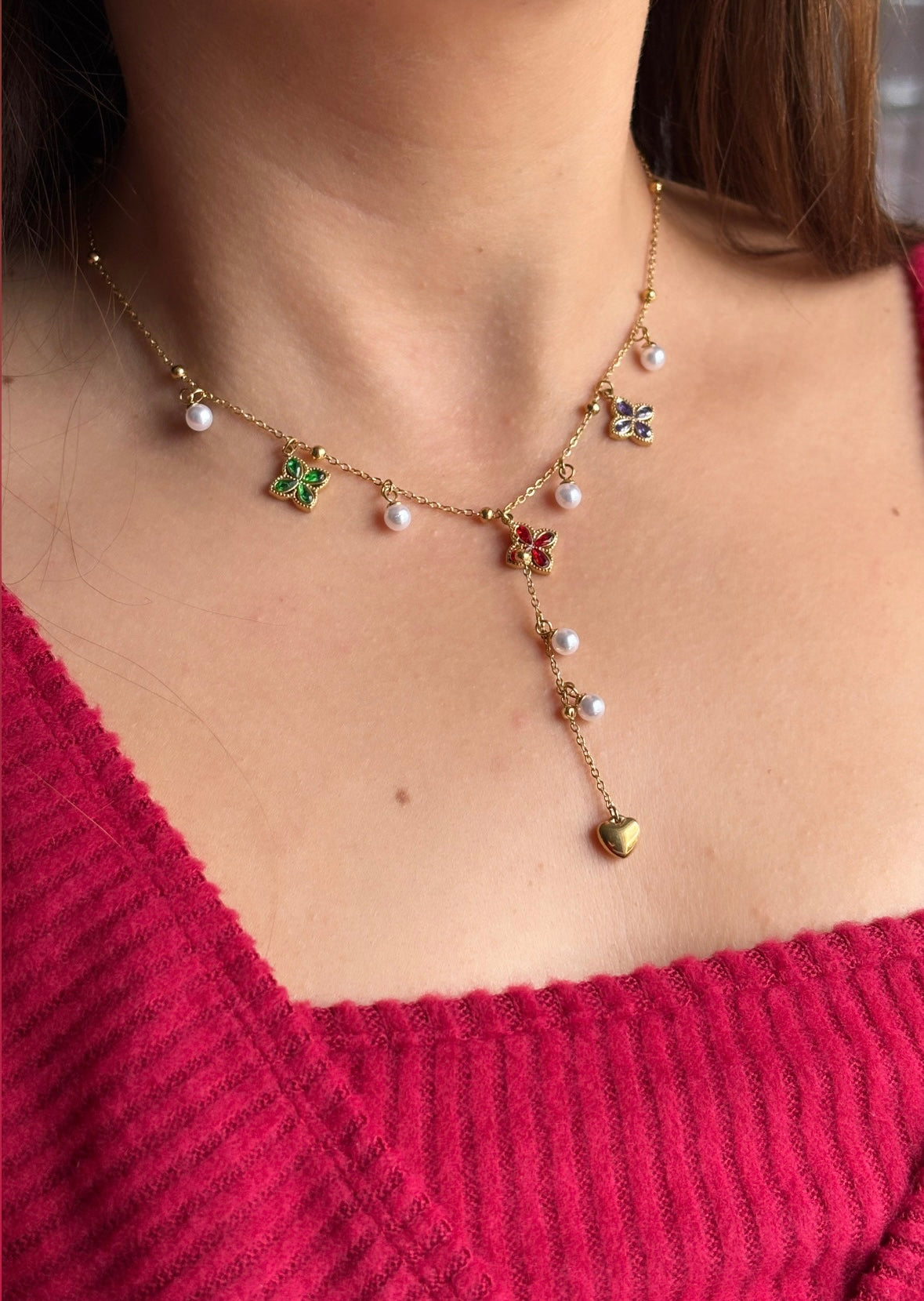 Collier multicolore doré