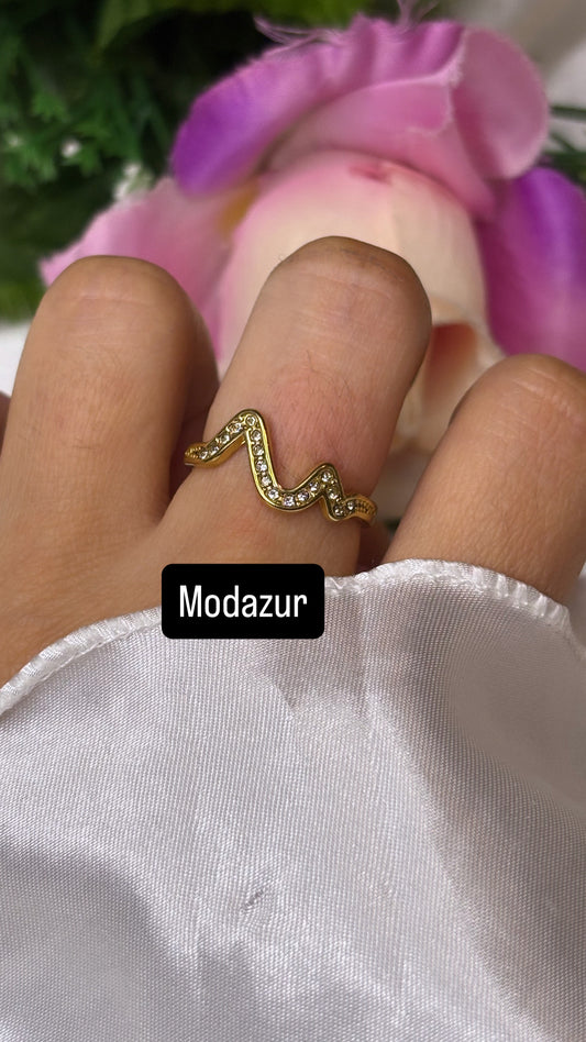 Bague doré effet irrégulier