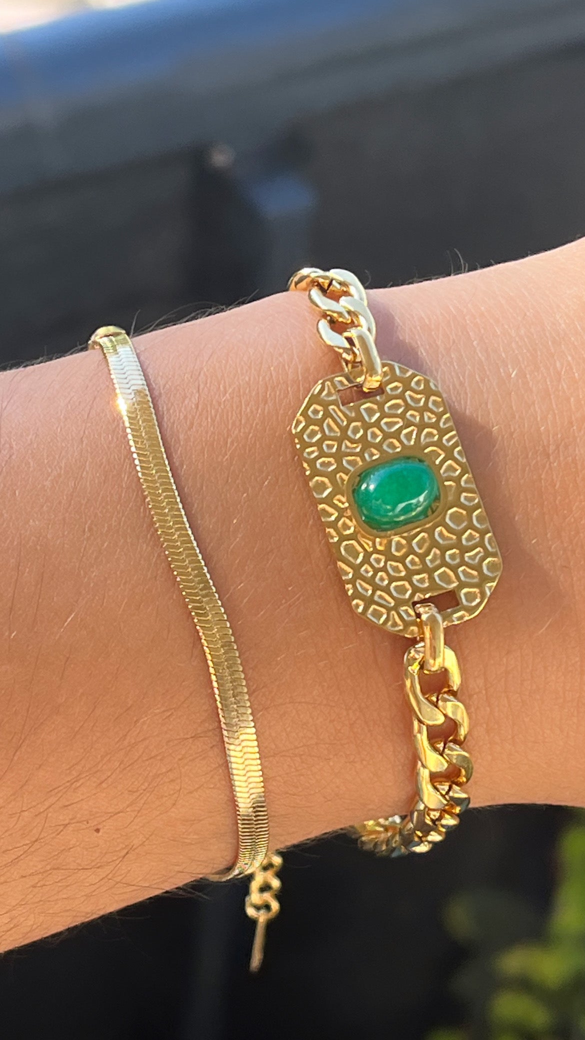 Bracelet perle verte