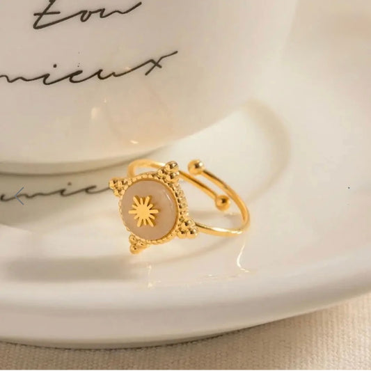 Bague en acier inoxydable doré