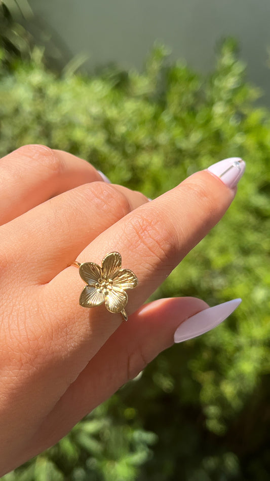 Bague fleur doré