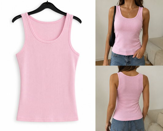 Débardeur rose en coton