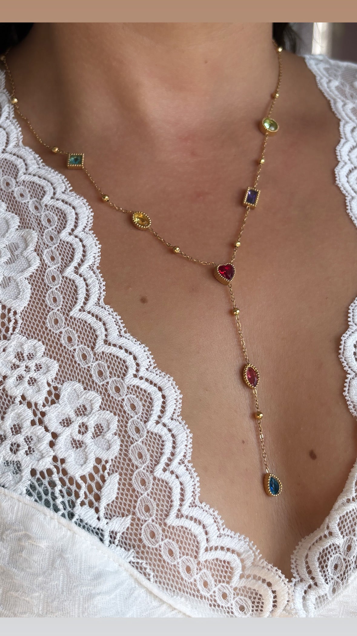 Collier sautoir multicolore