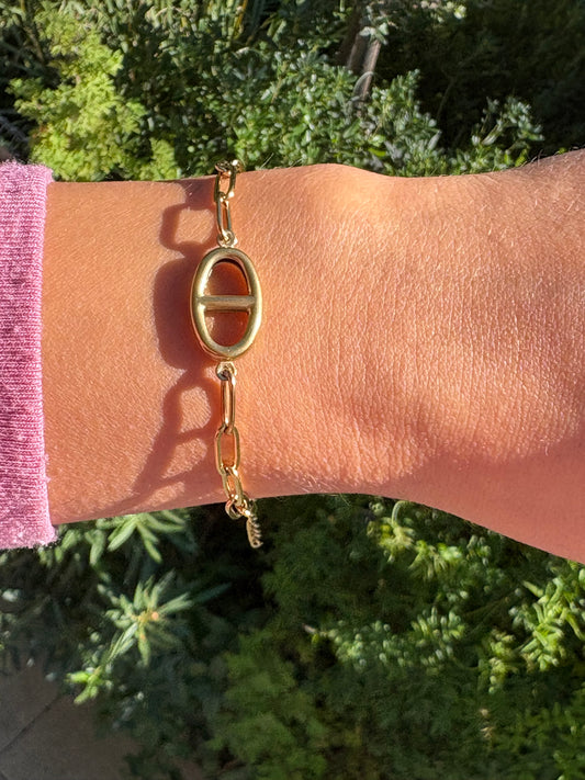 Bracelet maille marine doré
