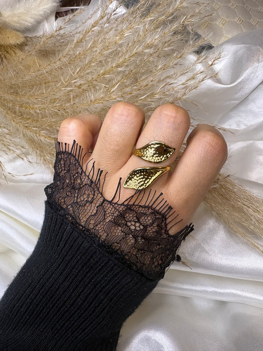 Bague feuille doré