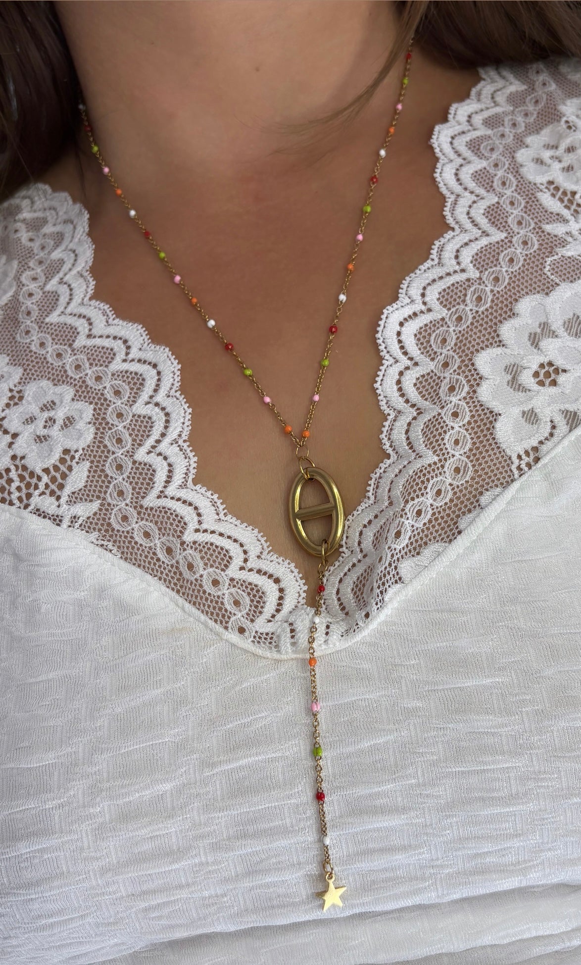 Collier sautoir multicolore