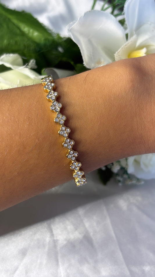 Bracelet jonc doré à strass