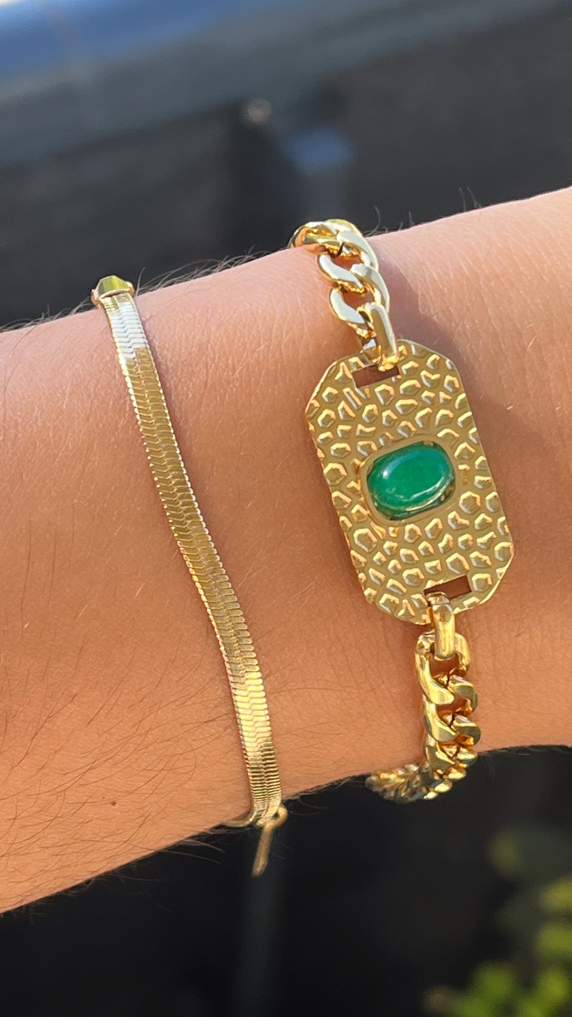 Bracelet perle verte