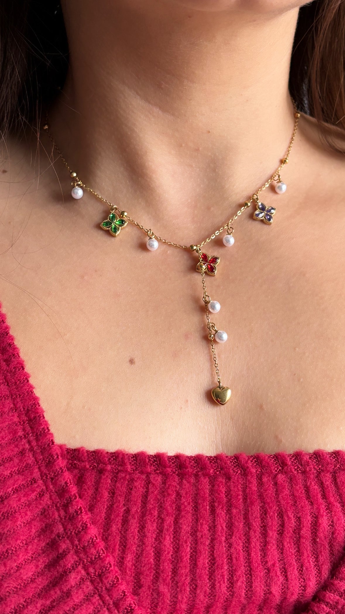 Collier multicolore doré