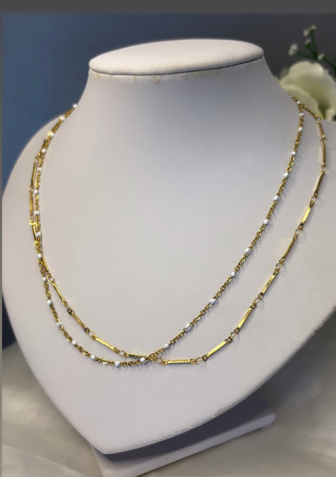 Collier double rang doré
