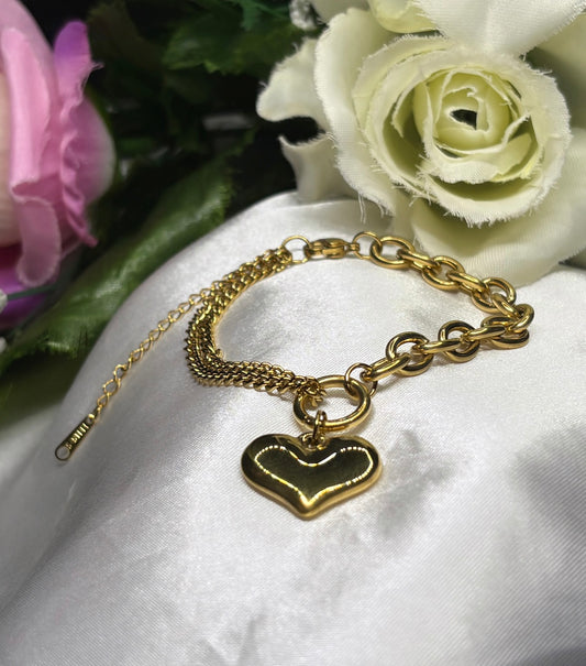Bracelet cœur bombé