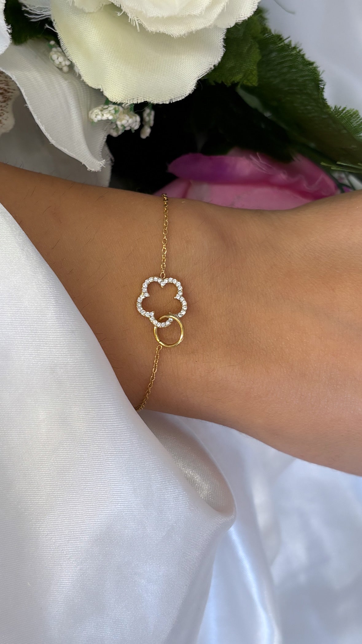 Bracelet trèfle doré