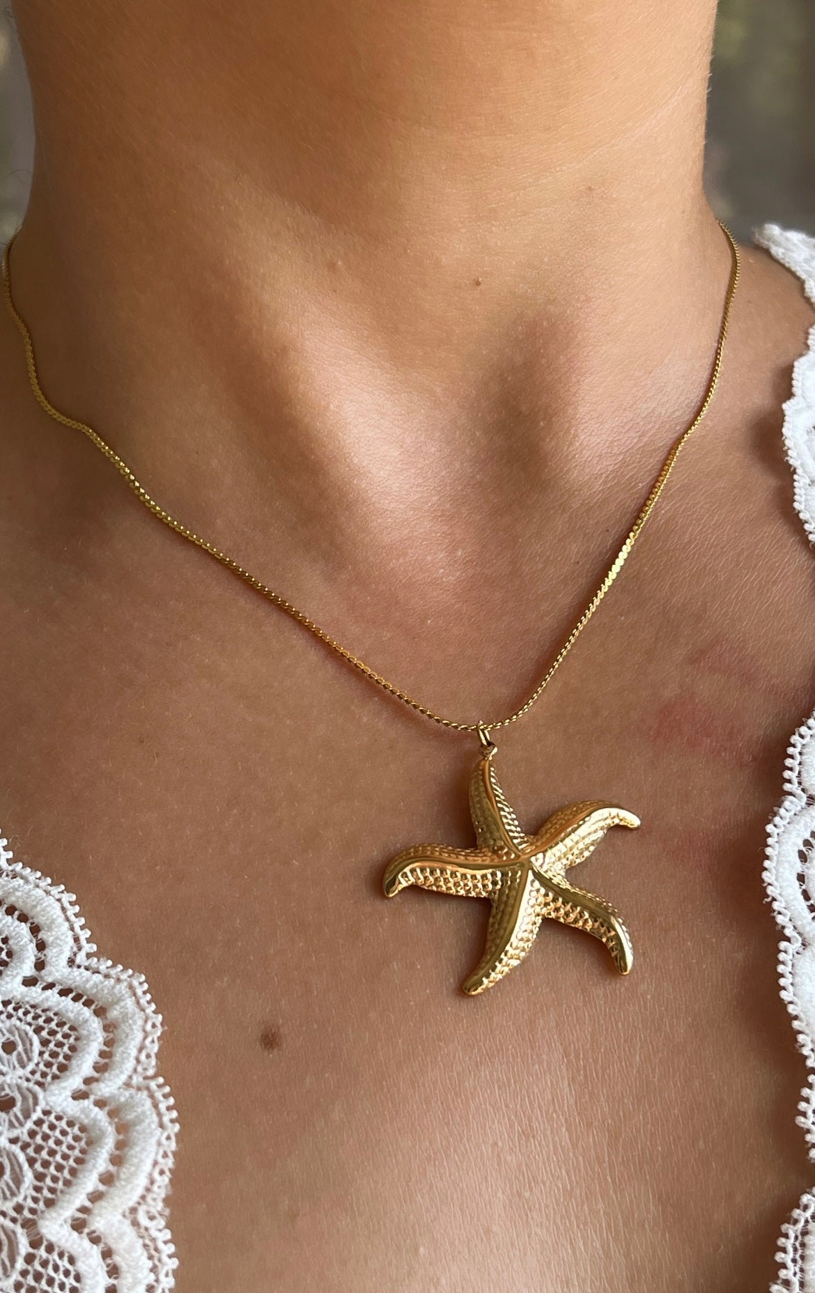 Collier étoile de mer doré