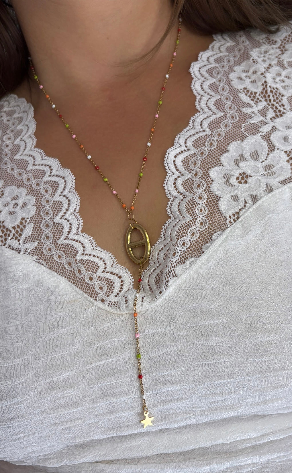 Collier sautoir multicolore