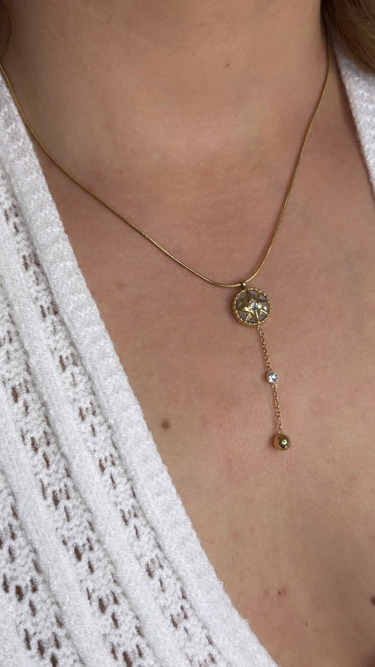 Collier étoile doré et strass