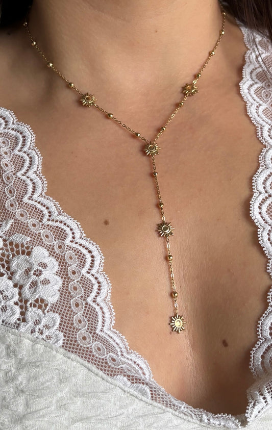 Collier soleil doré
