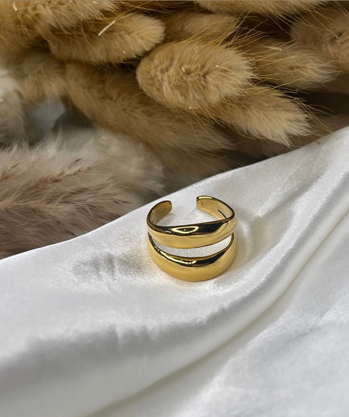 Bague double rang doré