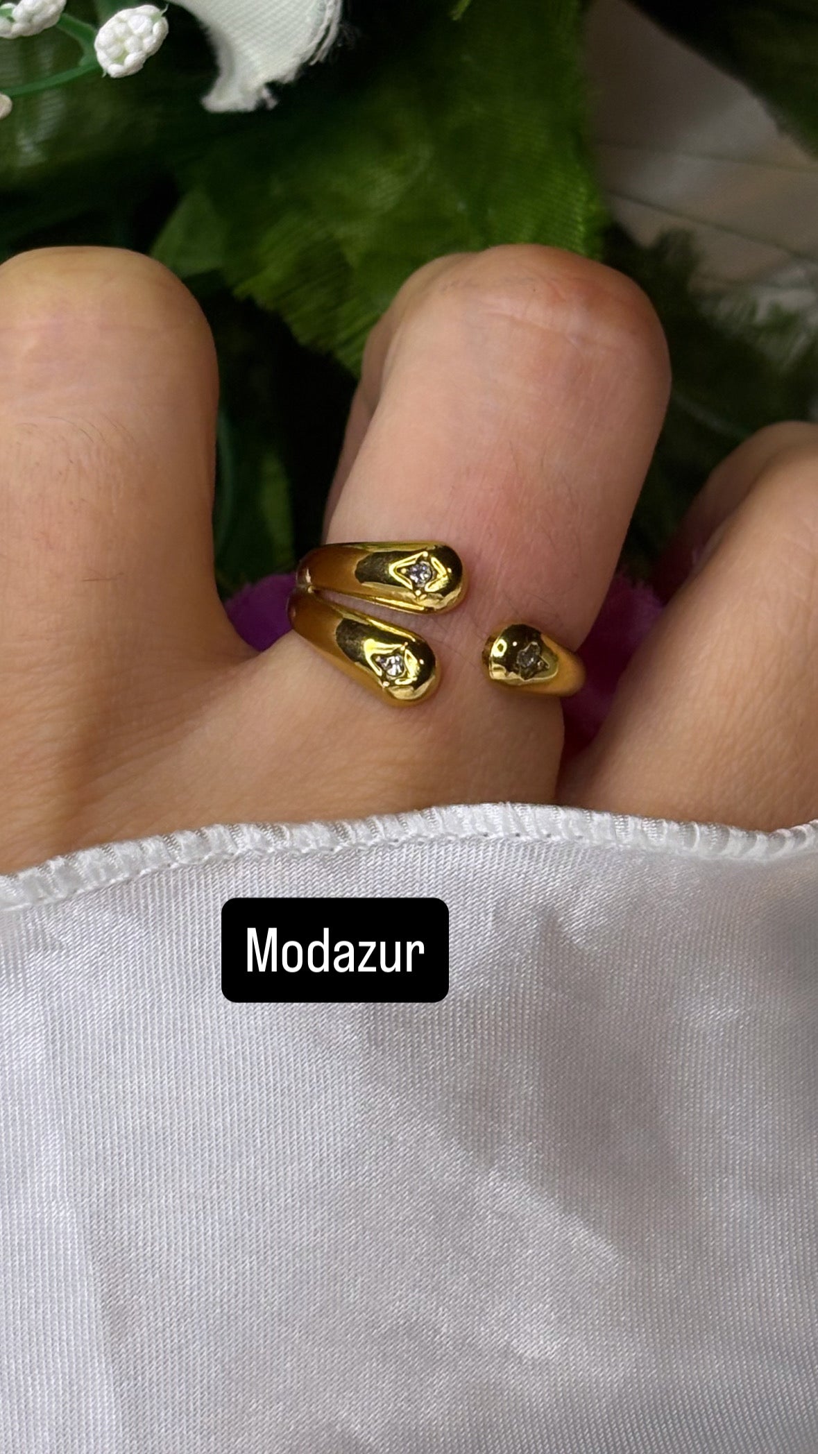Bague strass étoile ajustable