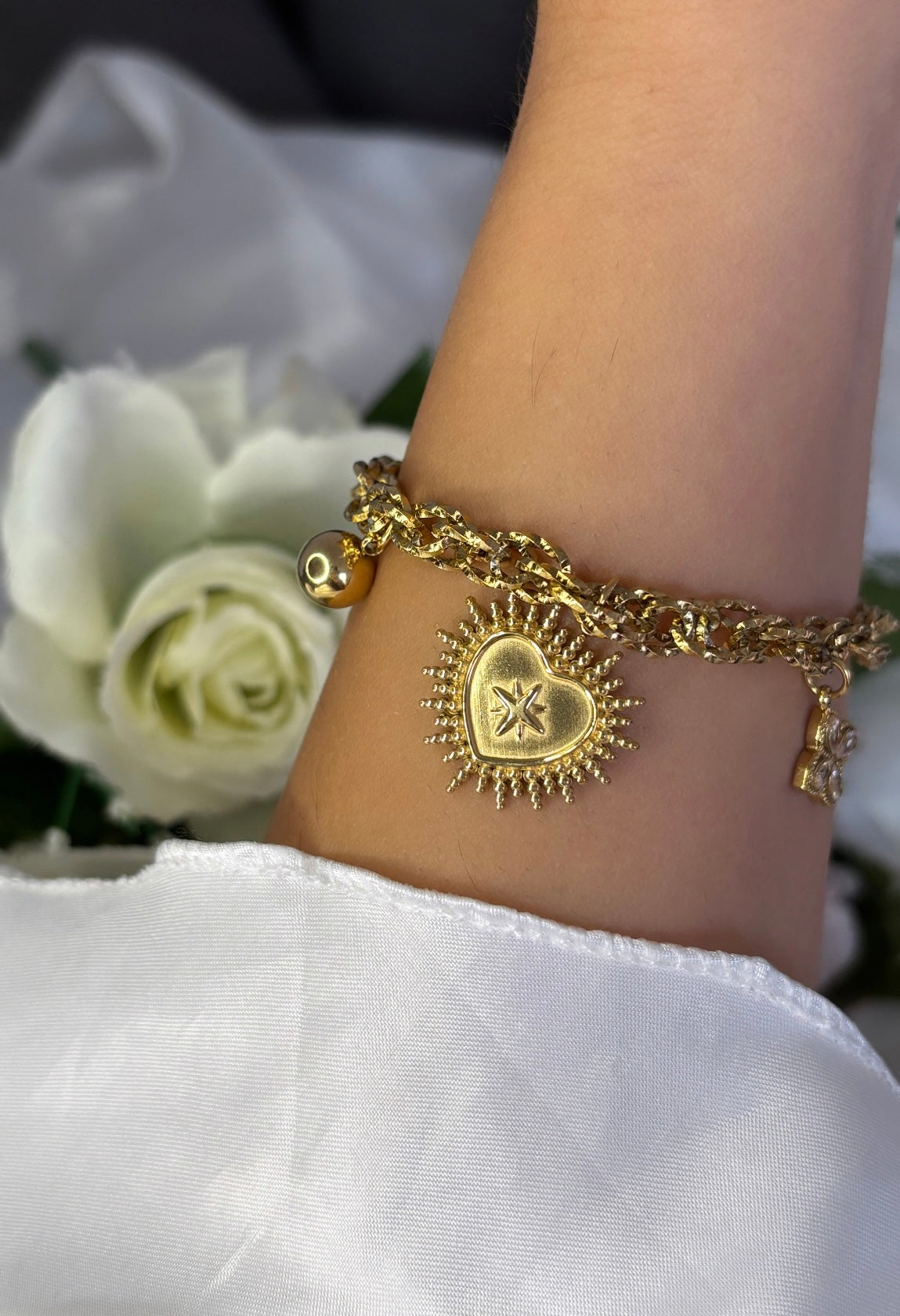 Bracelet trèfle cœur doré