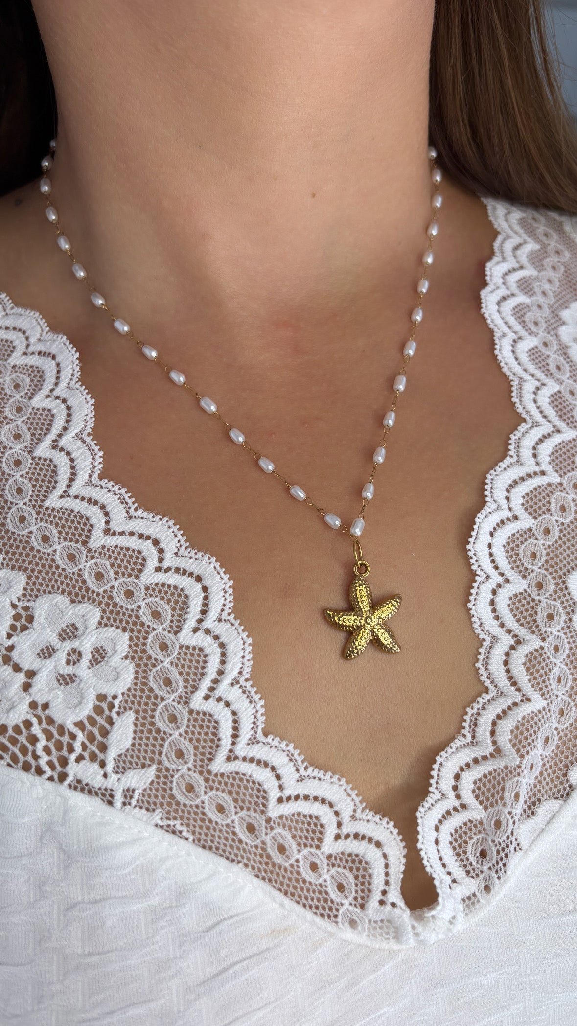 Collier étoile de mer doré