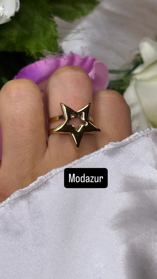 Bague étoile chunky doré
