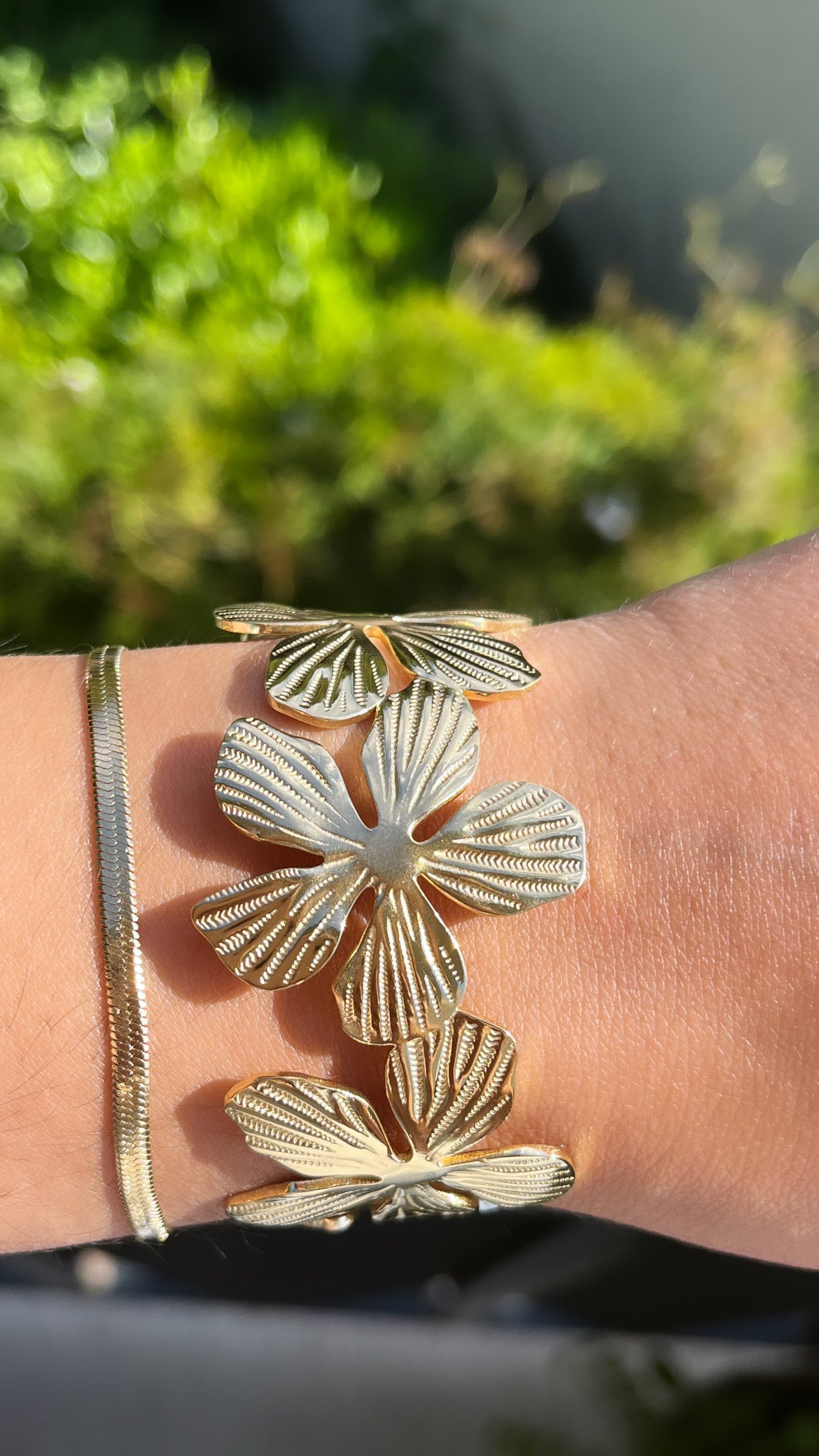 Bracelet flower doré