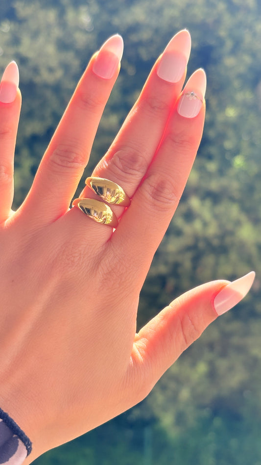 Bague double rang doré