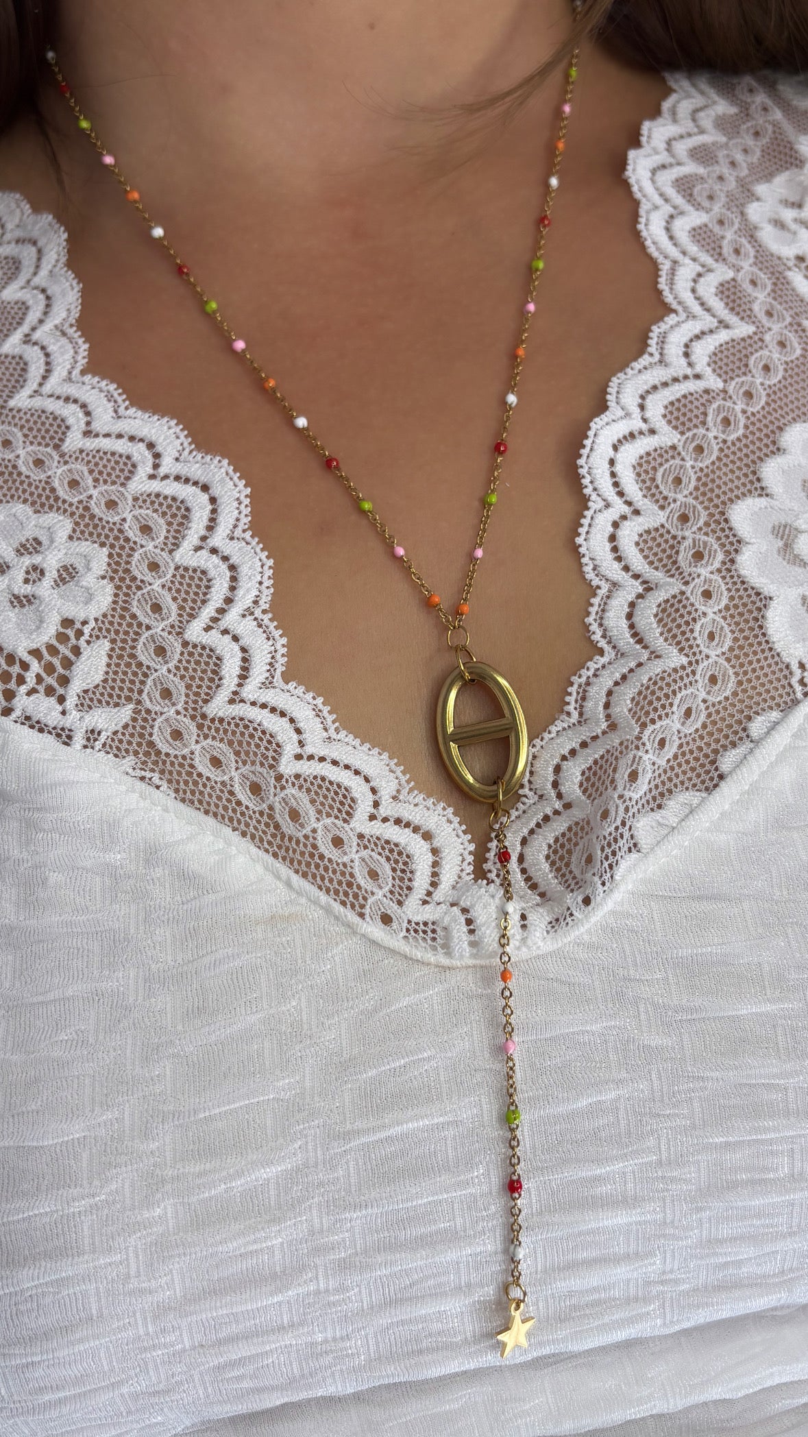 Collier sautoir multicolore