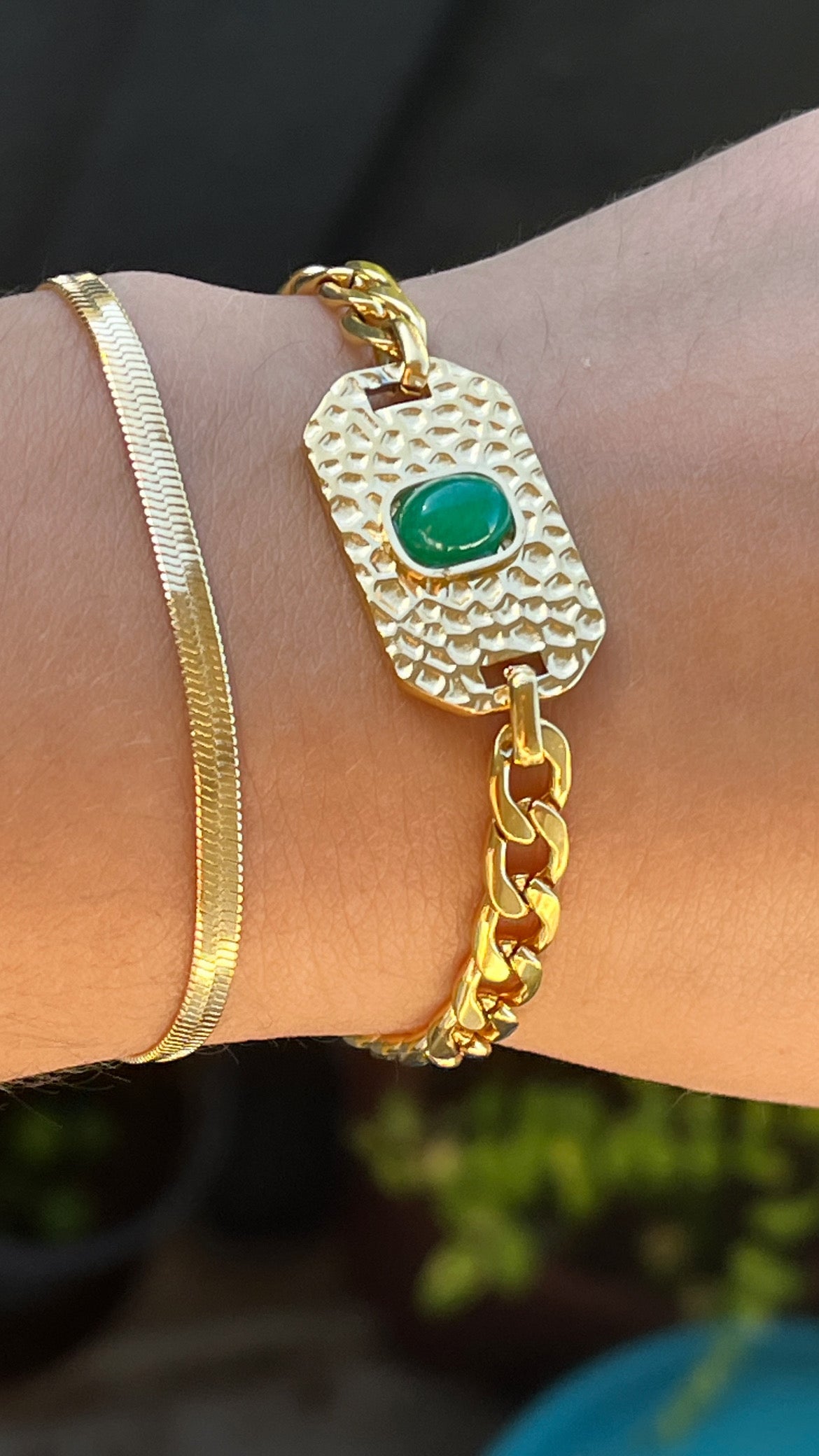 Bracelet perle verte