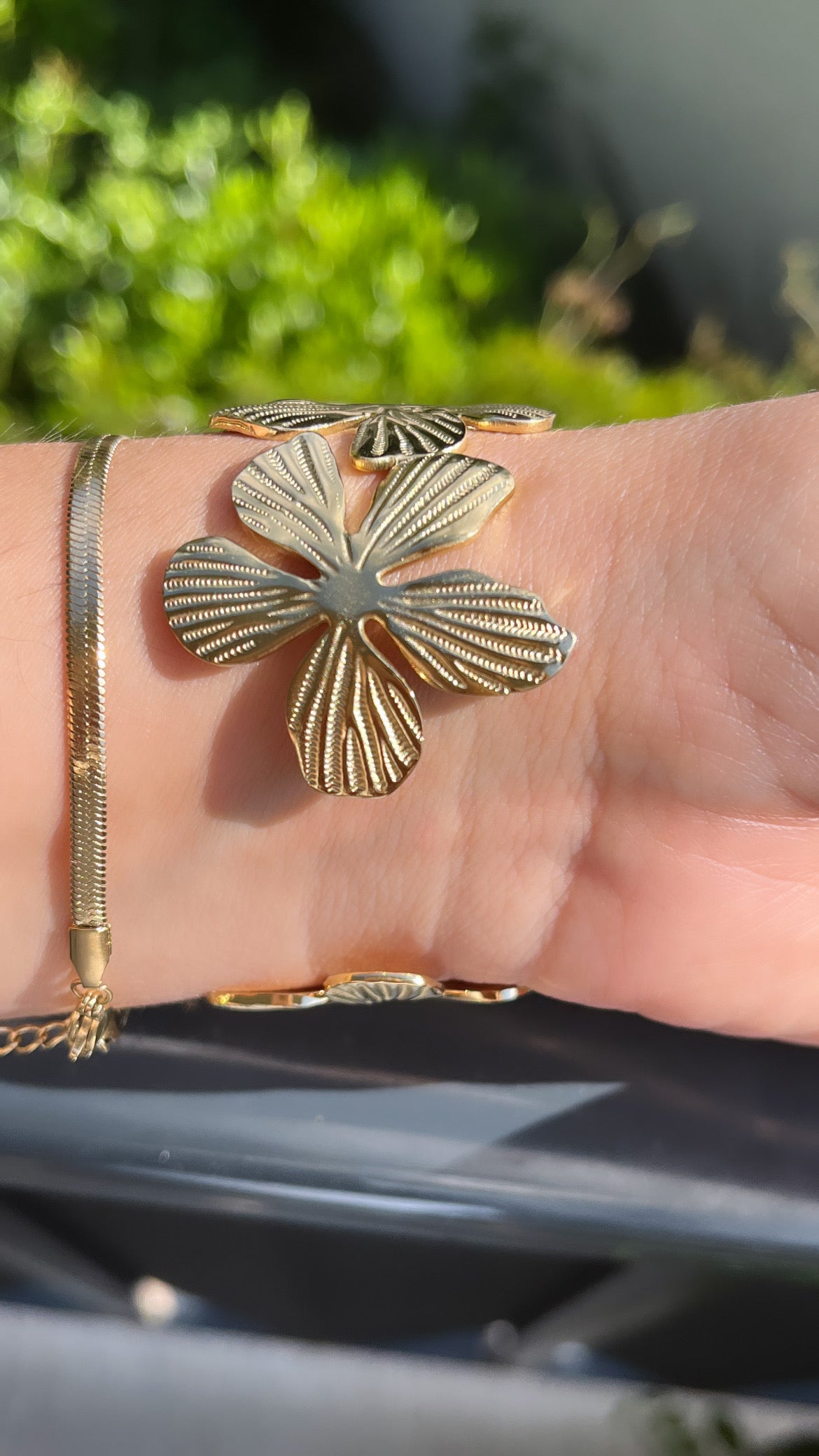 Bracelet flower doré