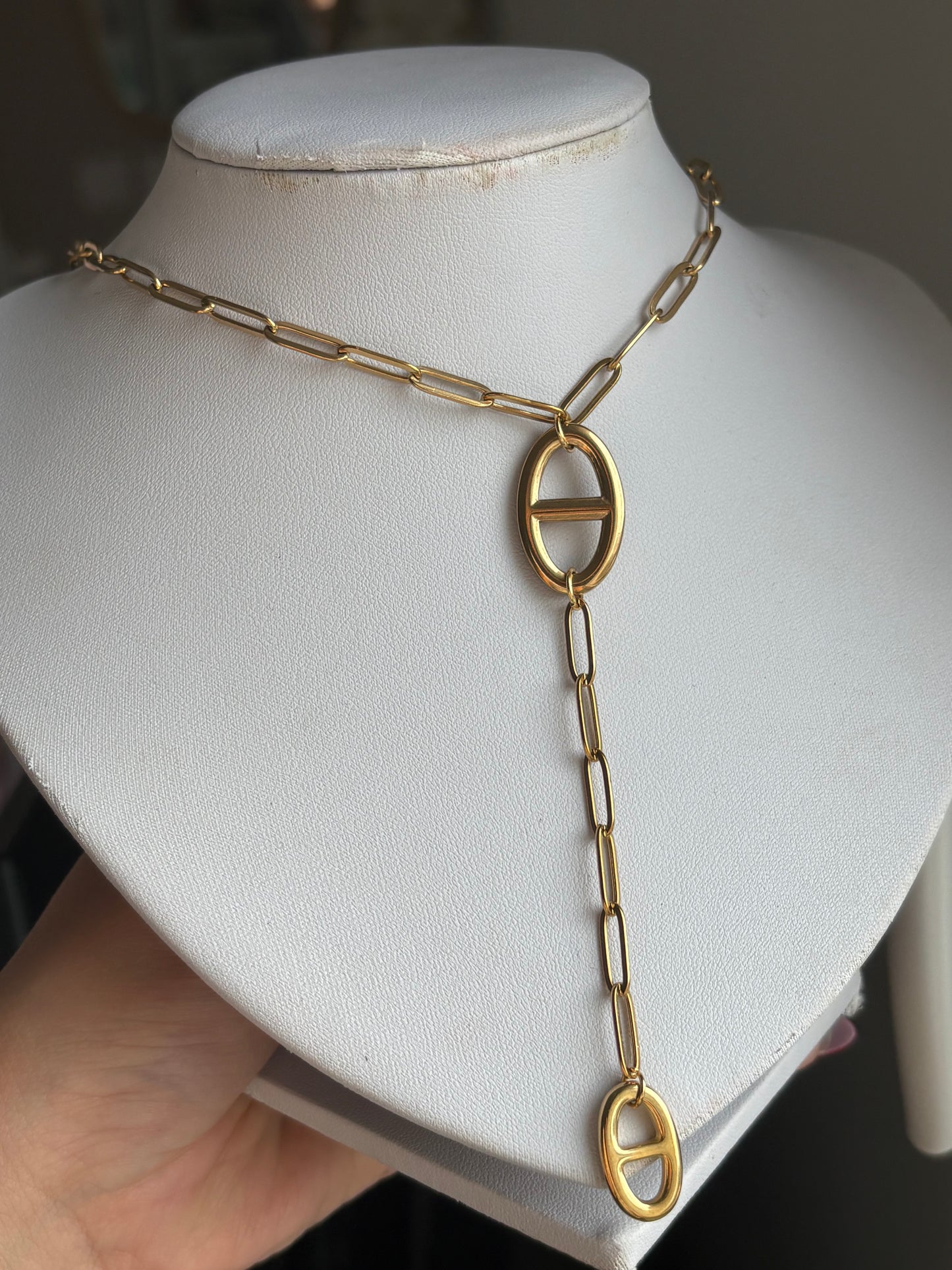 Collier maille marine