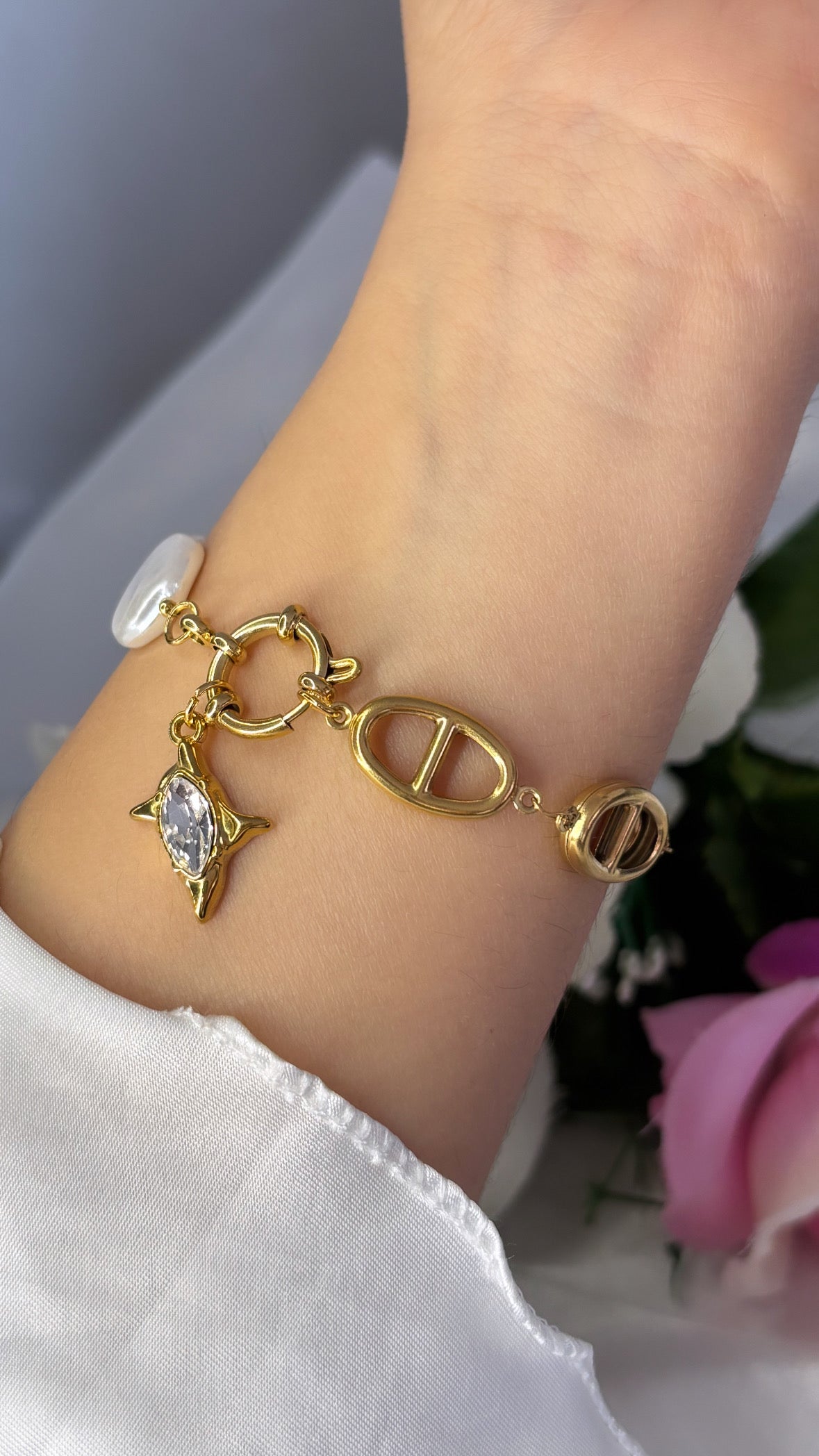 Bracelet perle fermoir bouée