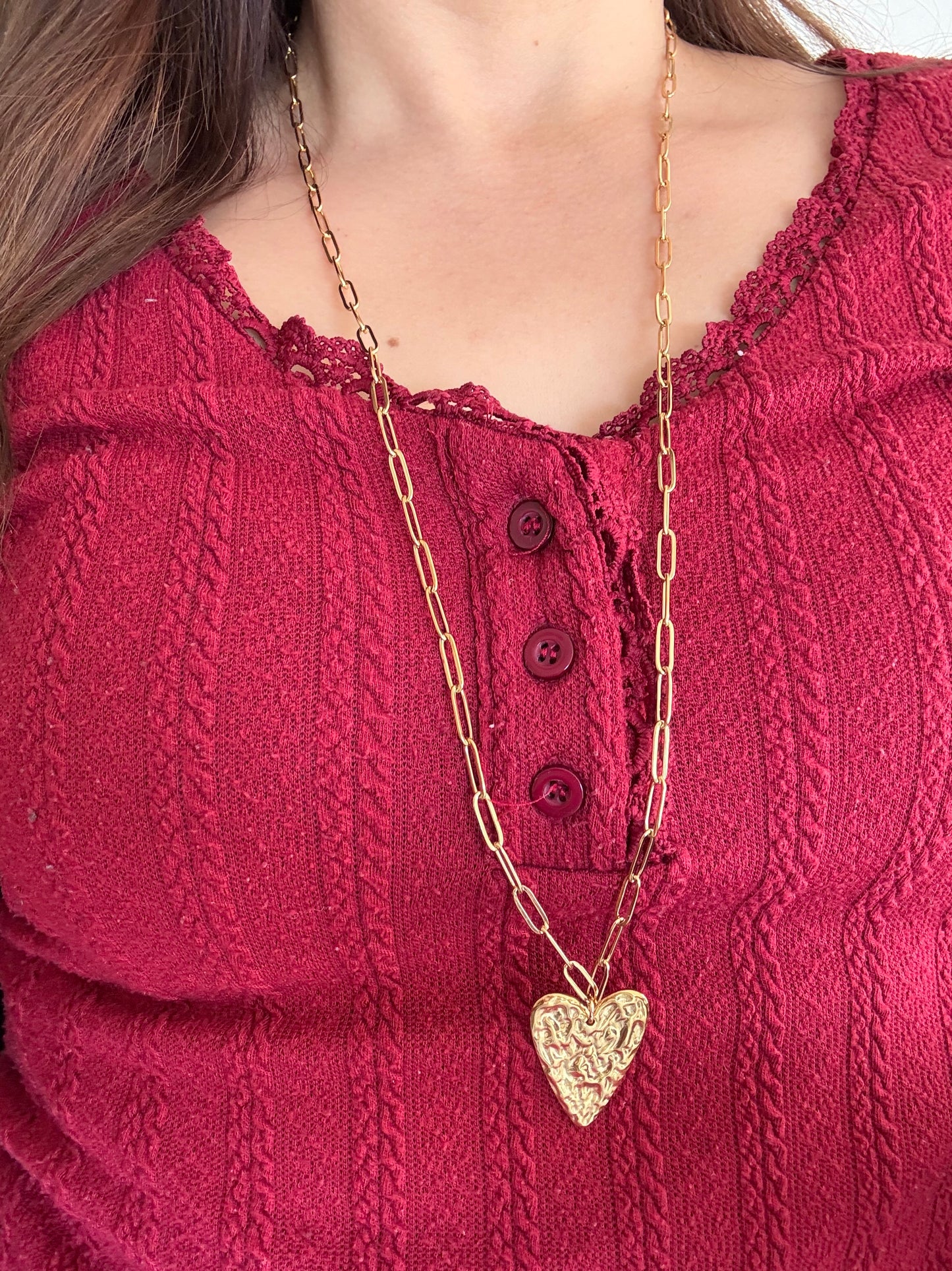 Collier breloque cœur doré