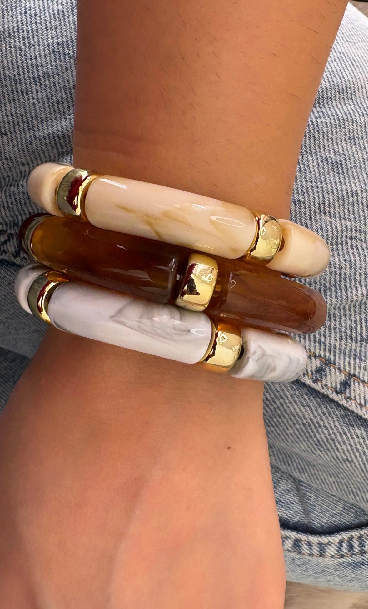 Lot de 3 bracelet en résine élastique