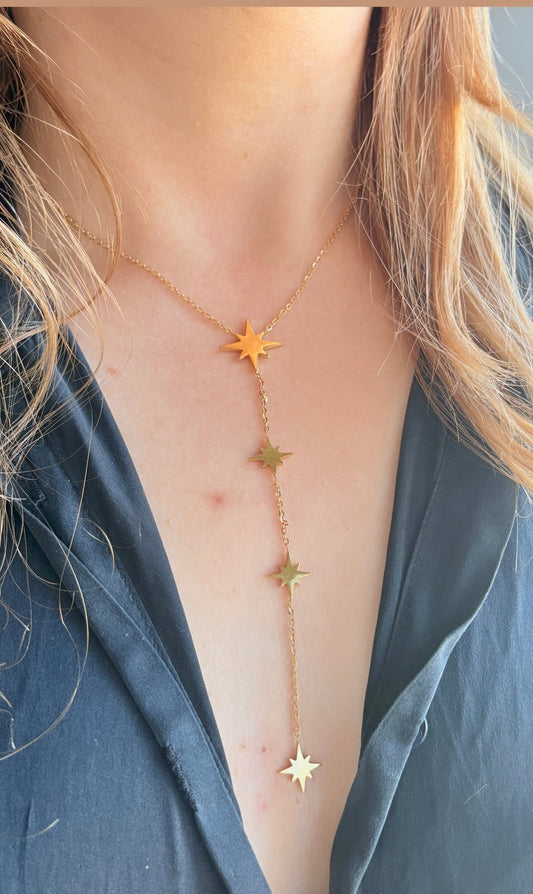 Collier étoile filante doré