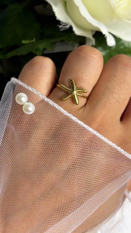 Bague étoile de mer doré