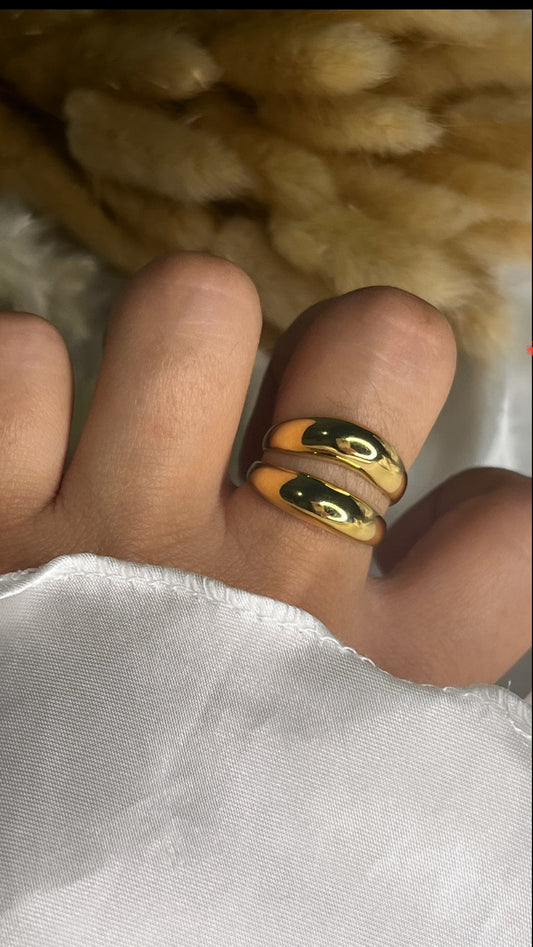 Bague double rang doré