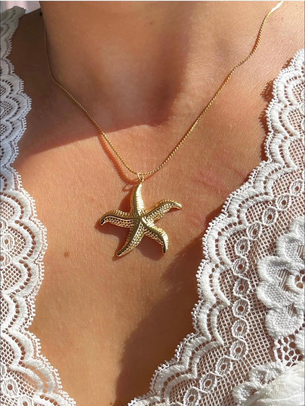 Collier étoile de mer doré