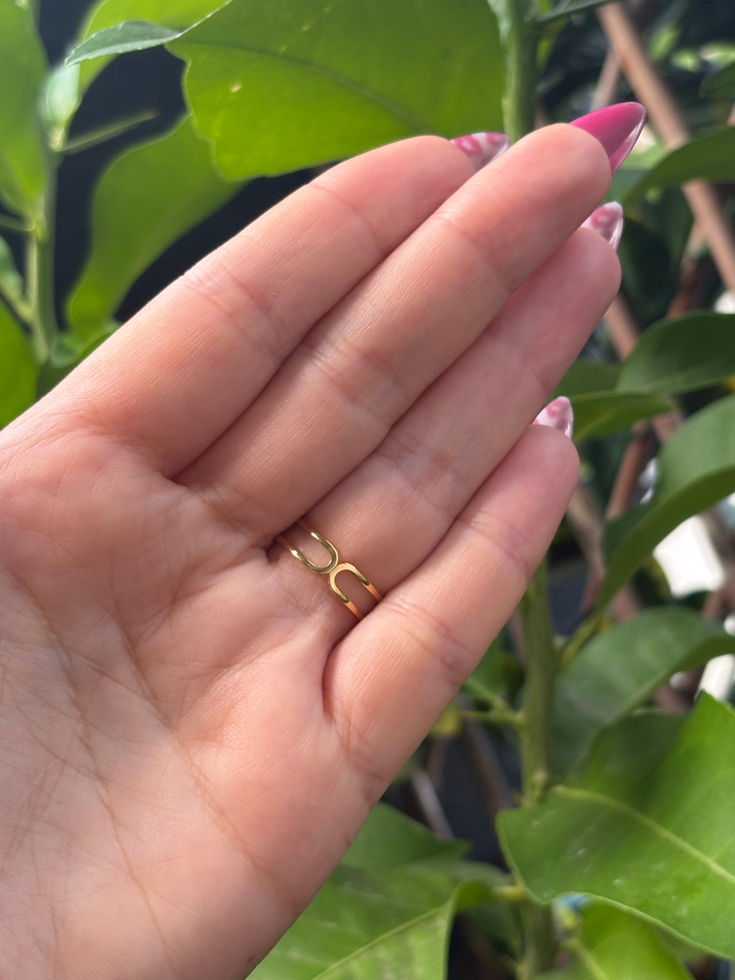 Bague doré à motif