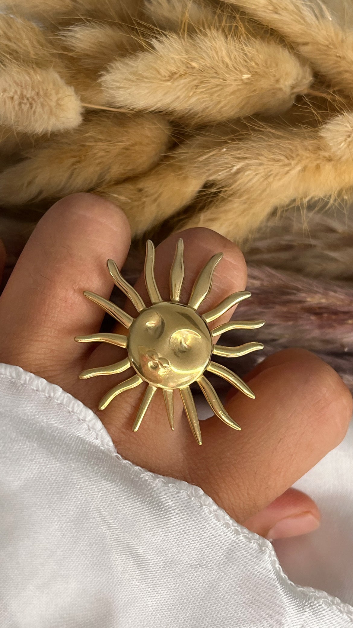 Bague soleil doré