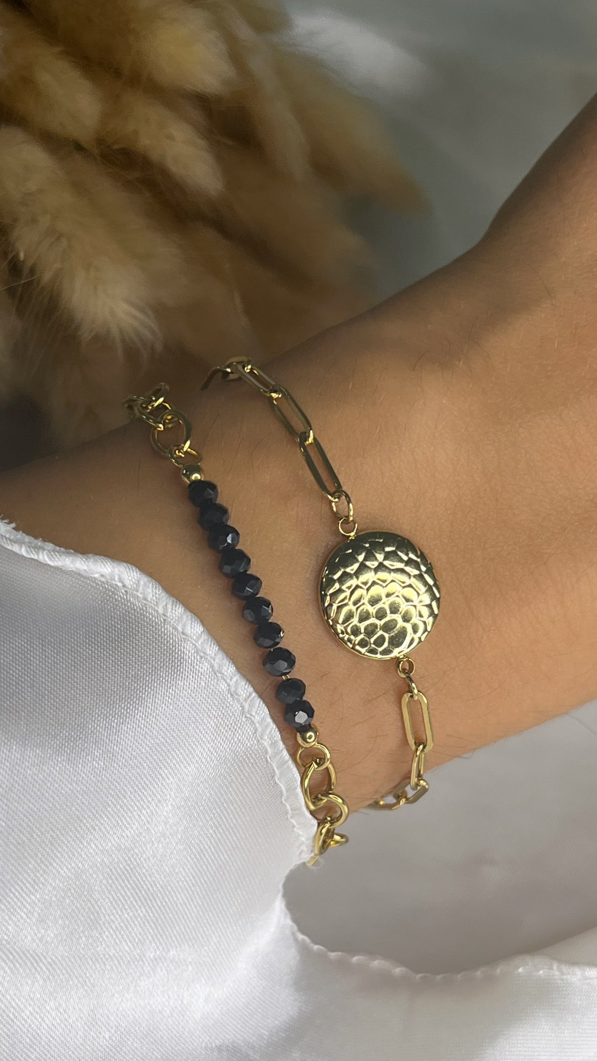 Bracelet perle noir