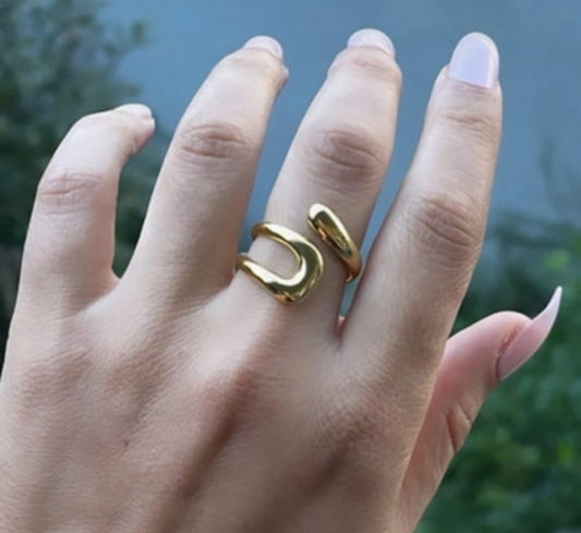 Bague tendance doré