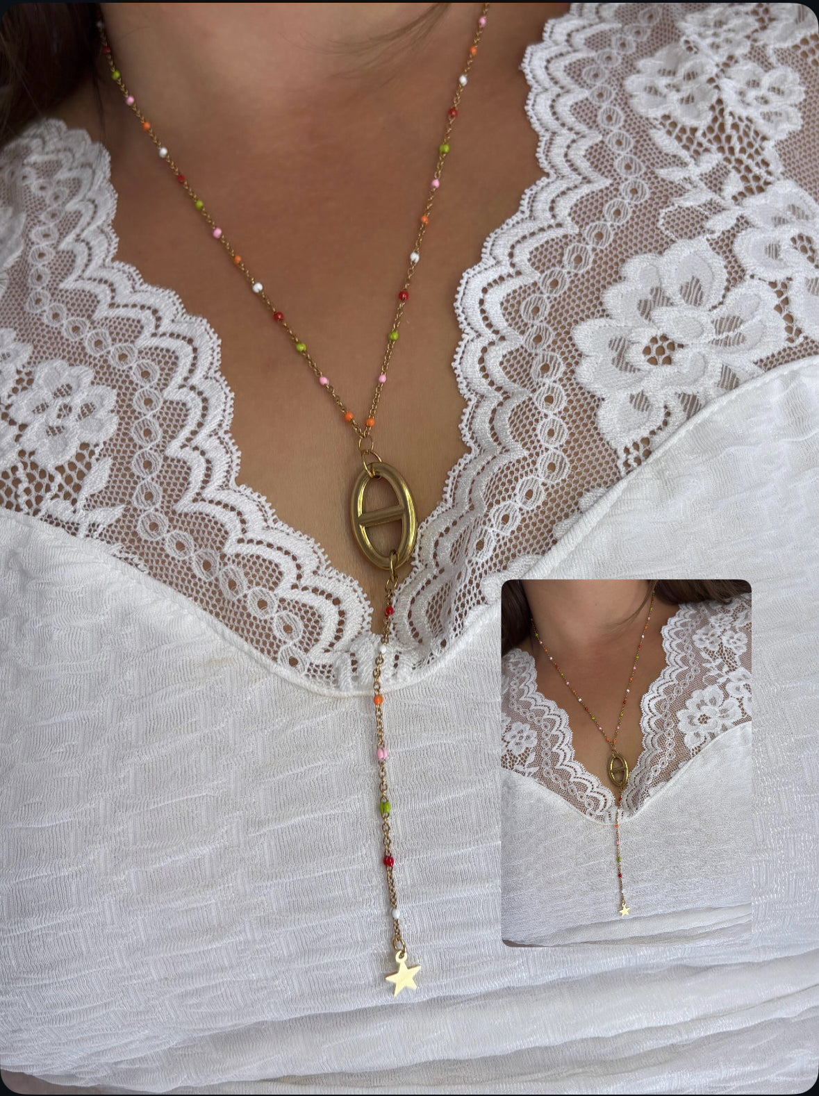 Collier sautoir multicolore