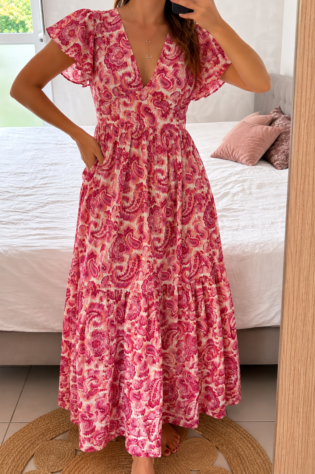 Robe d’été en rose fushia