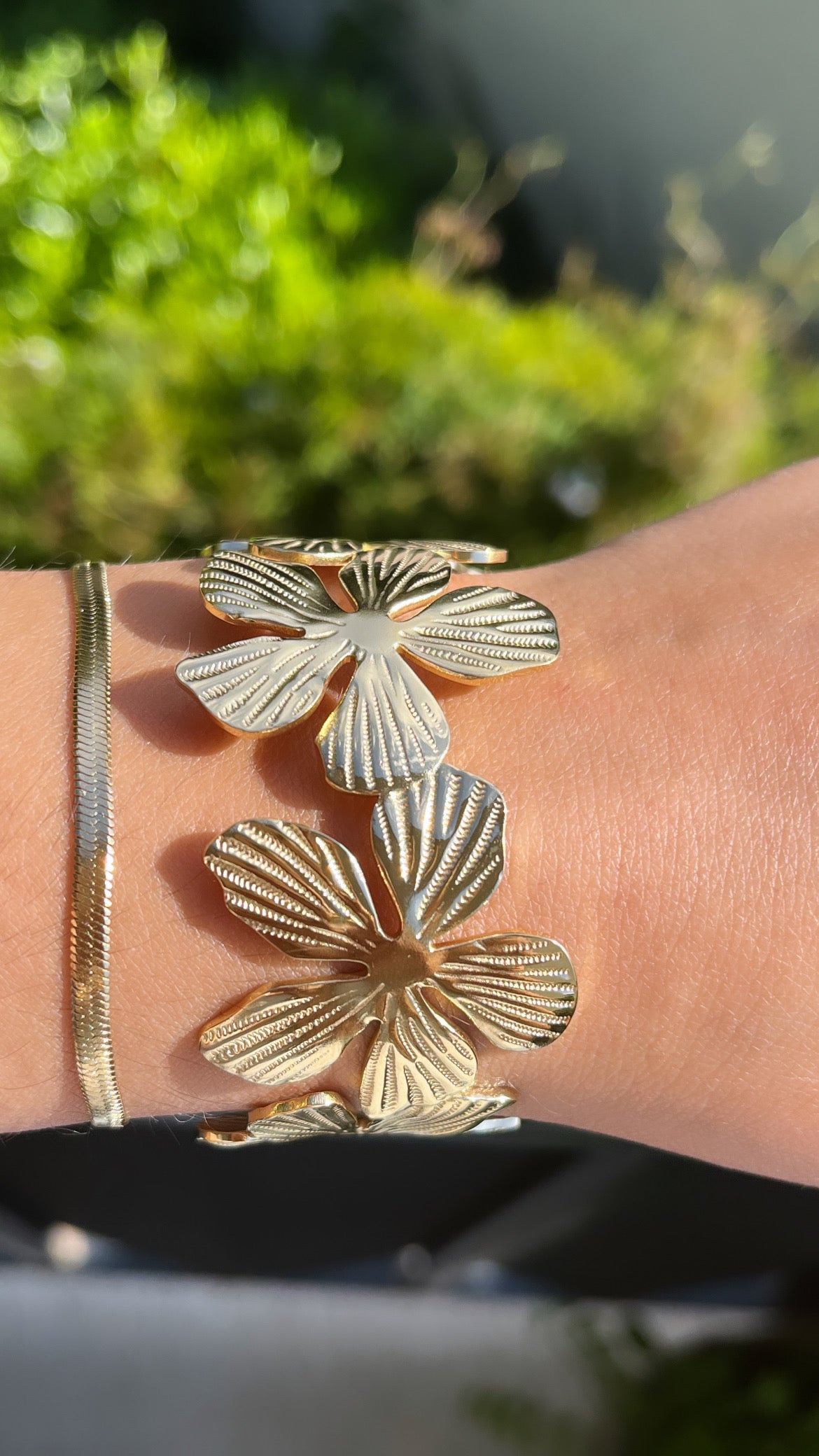 Bracelet flower doré