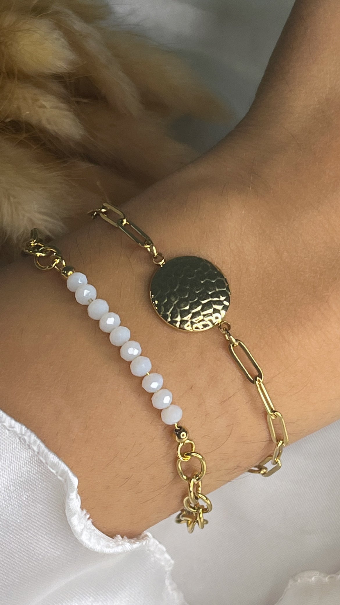 Bracelet perle blanche