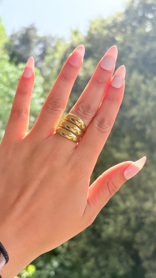 Bague multirang doré