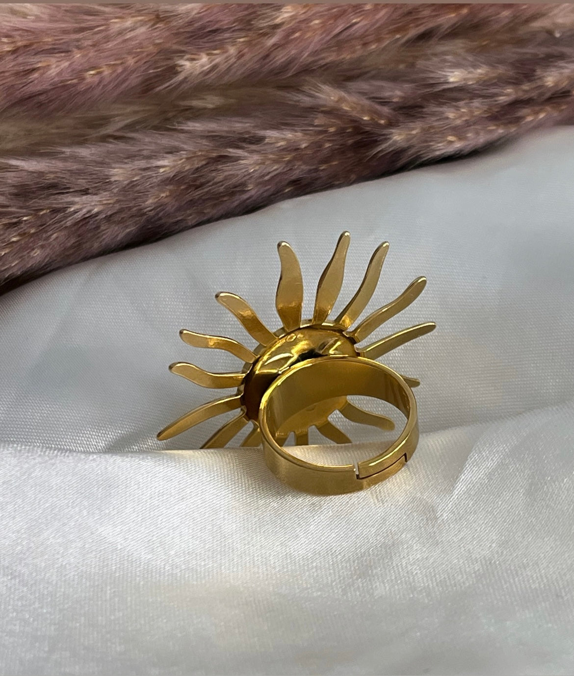 Bague soleil doré