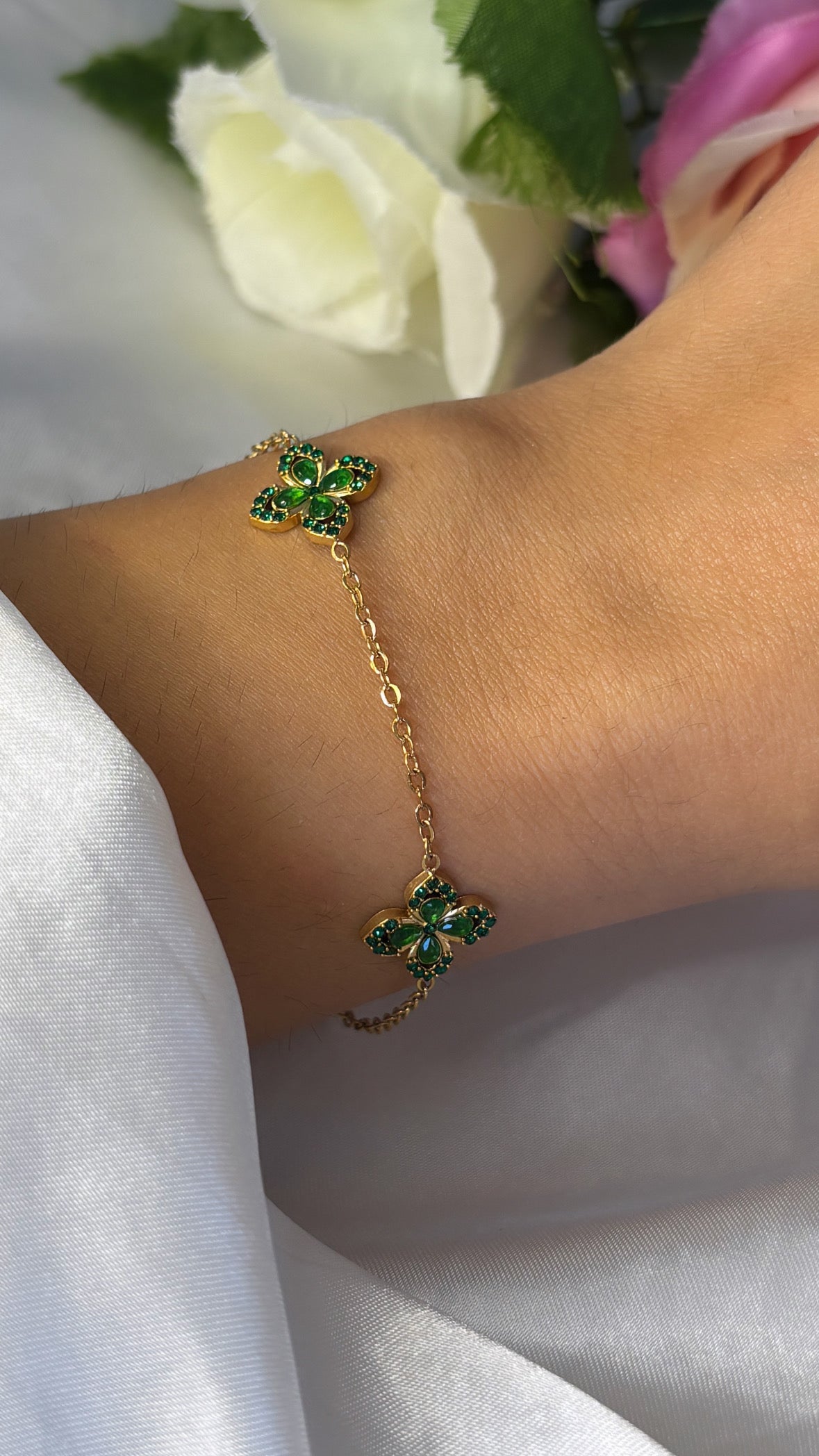 Bracelet trèfle doré