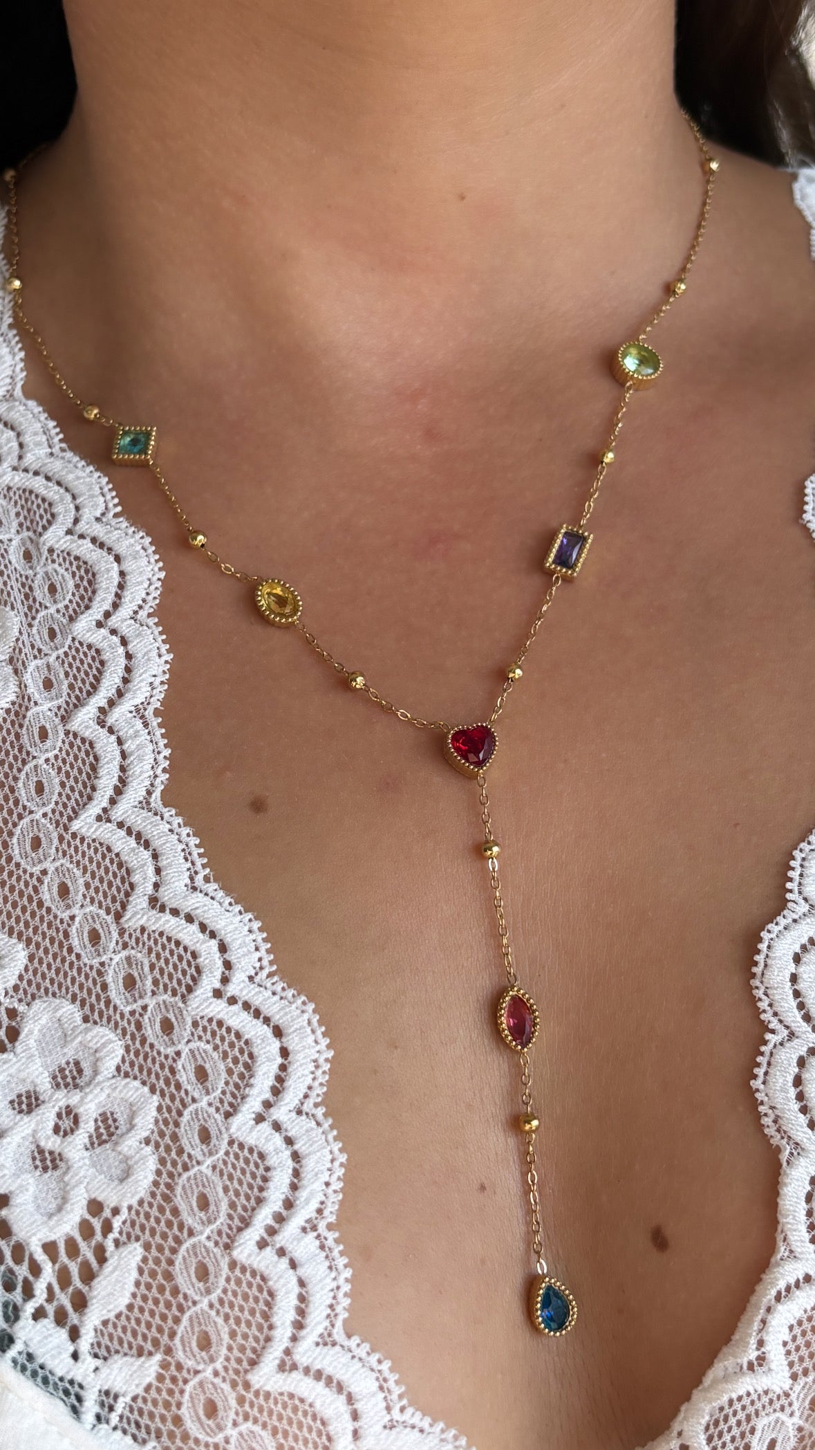 Collier sautoir multicolore